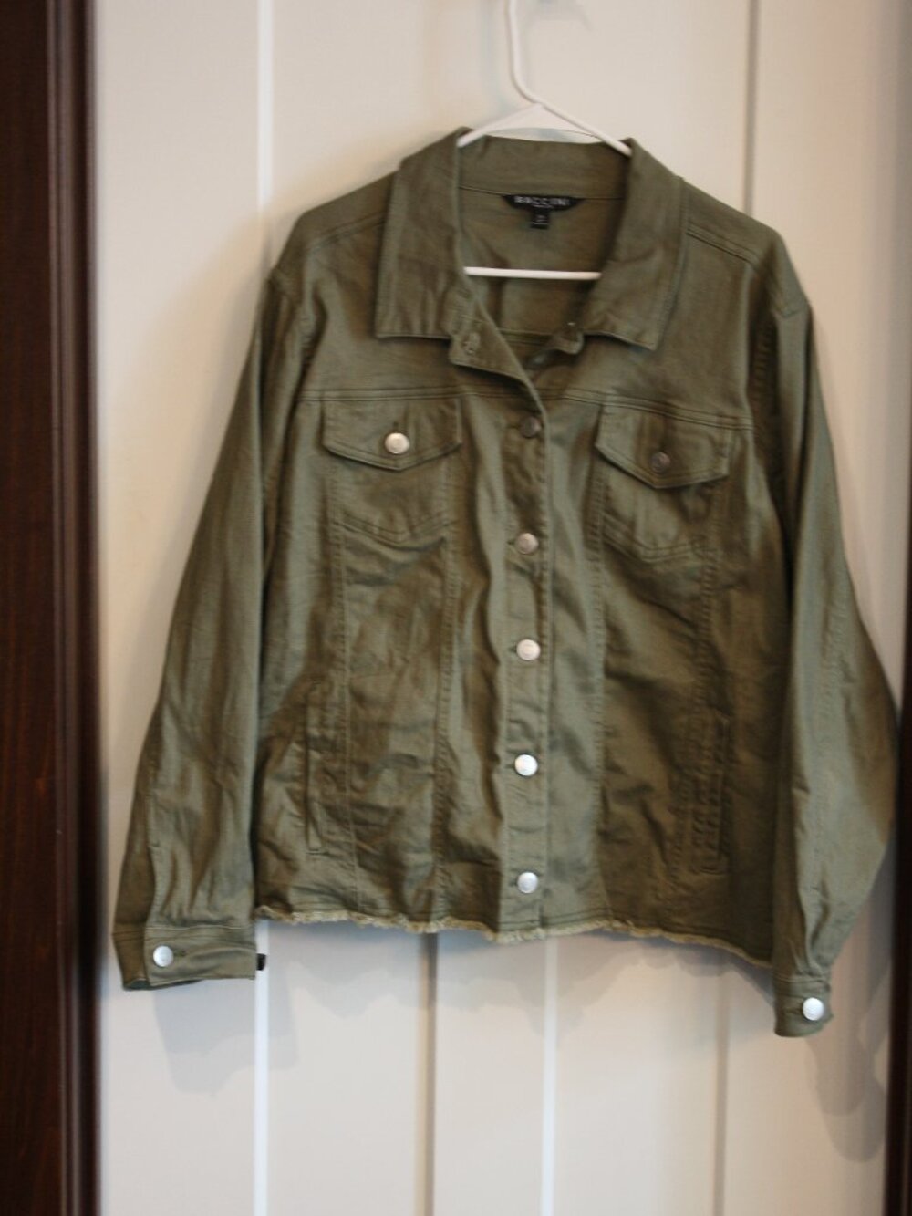Baccini, Olive green, Stretch Denim, Utility Jacket, size 2X